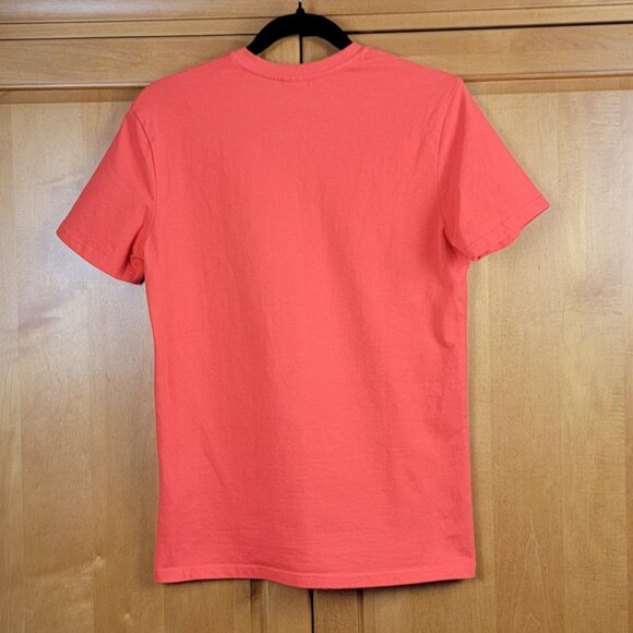 Bibisama Orange Cat With Fish Tie Short Sleeve V-Neck Stretch Cotton Tee - S - Picture 3 of 6